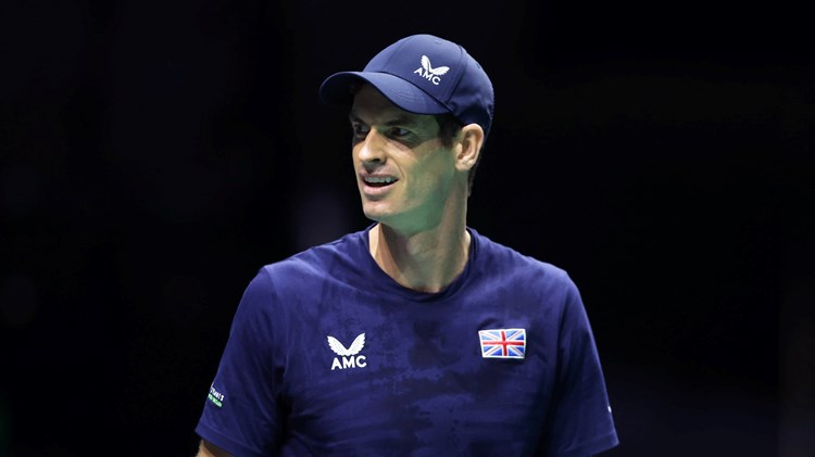 Andy Murray in training at the Davis Cup Finals 2023