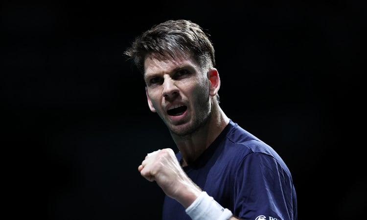 Cam Norrie gives a fist pump in the 2023 Davis Cup Finals