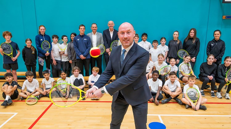 Pupils join Health & Social Care Secretary Neil Gray at launch of £1m investment into Scottish schools tennis