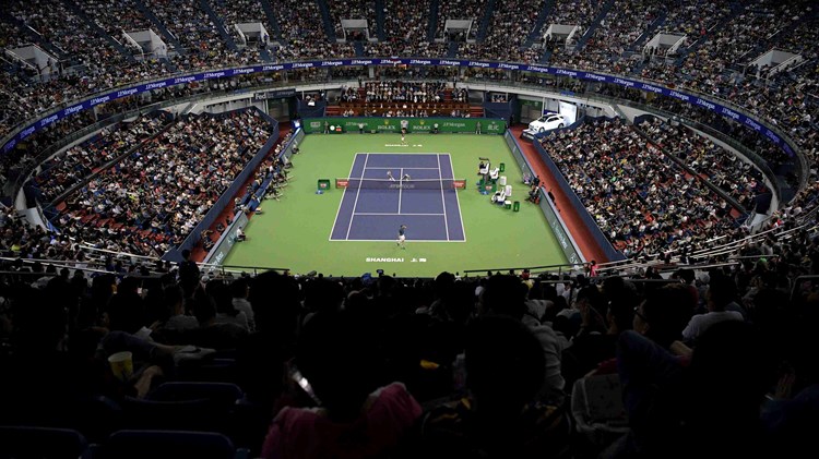 General View of the court in the stadium at the Shanghai Masters