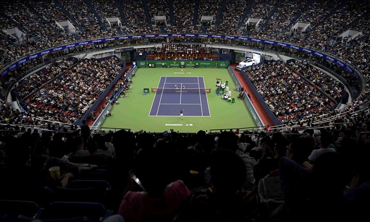General View of the court in the stadium at the Shanghai Masters