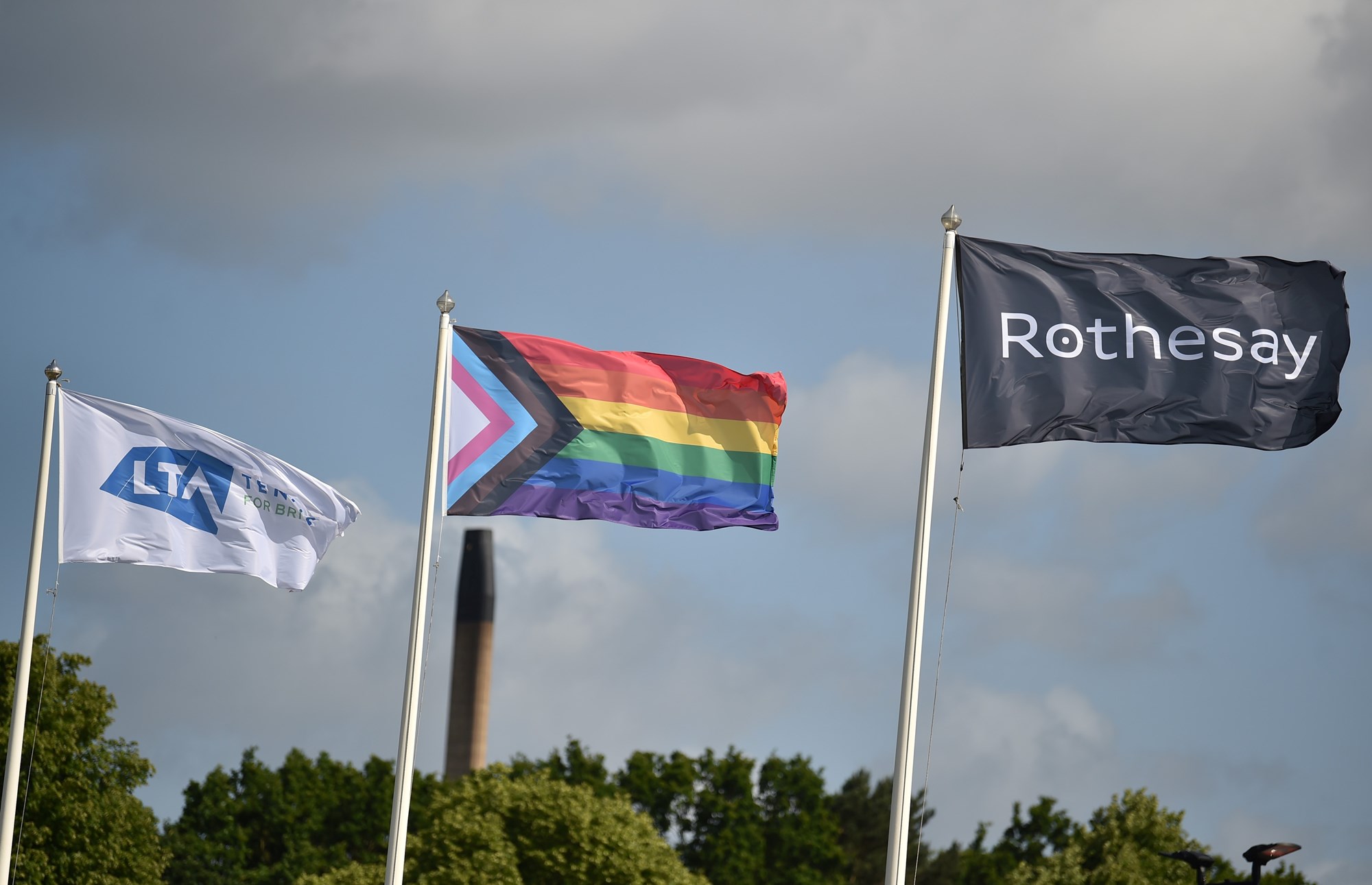 The rainbow flag flying high at the Nottingham Tennis Centre