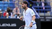 Cam Norrie in action at the Lexus Eastbourne Open in 2025