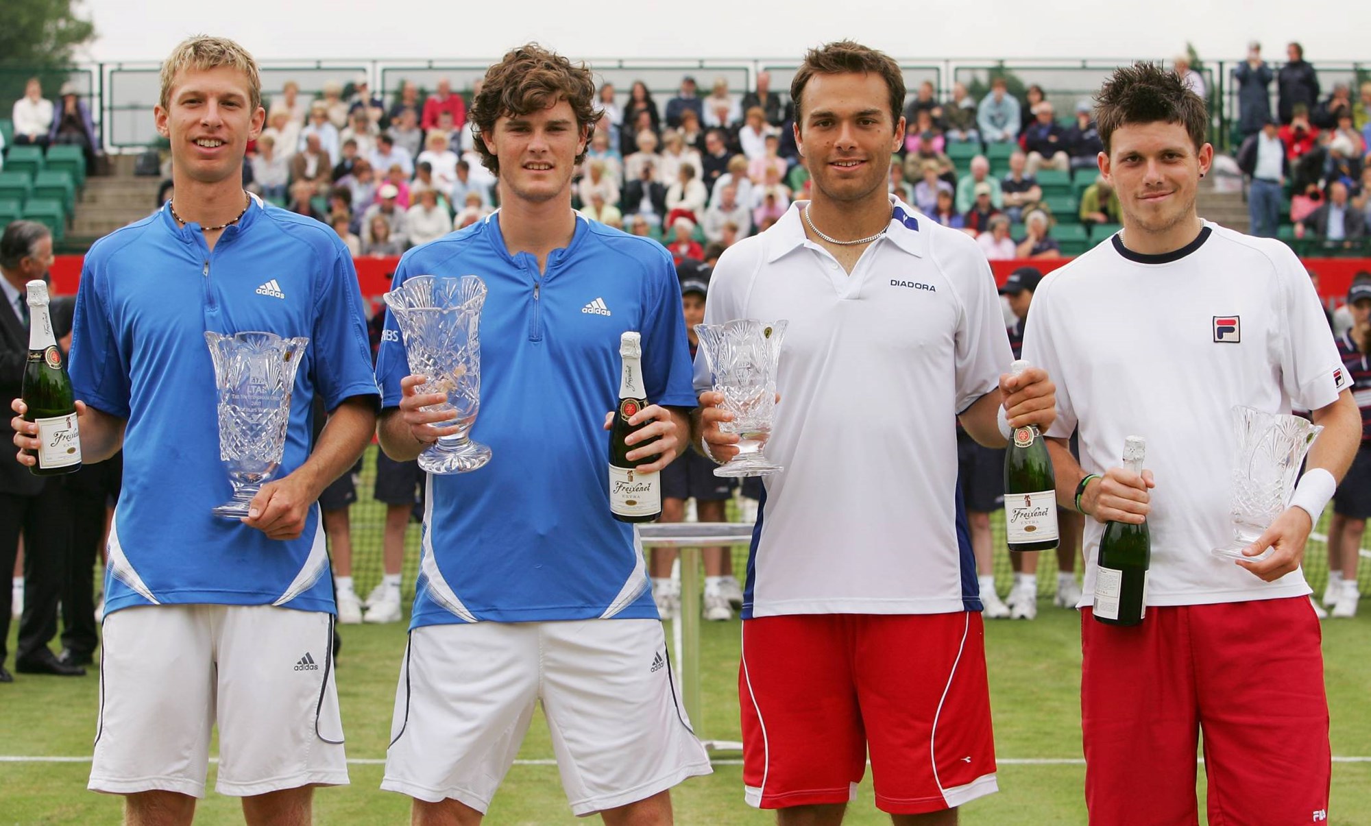 Jamie Murray holding his first grass court title in Nottingham back in 2007