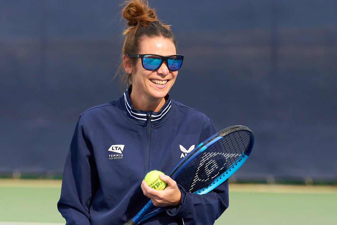 Tennis coach wearing Coral Eyewear