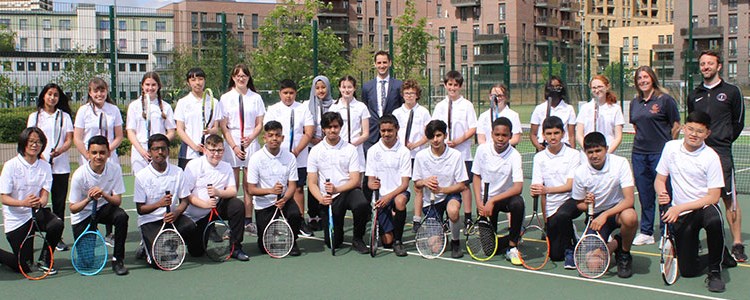 East London's St Paul's way trust school pupils pose for a picture with staff