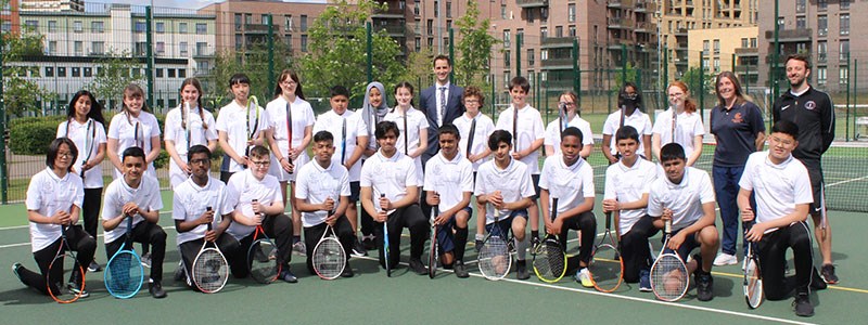 East London's St Paul's way trust school pupils pose for a picture with staff