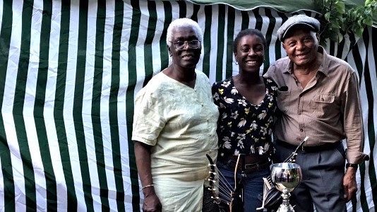 Danielle Daley with her grandparents