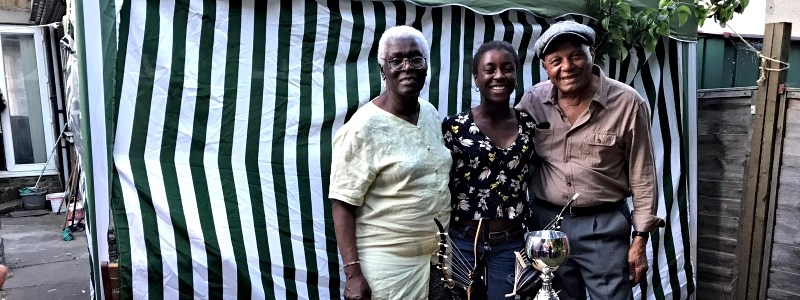 Danielle Daley with her grandparents