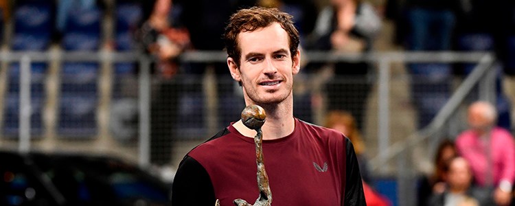 Andy Murray celebrating his Antwerp title