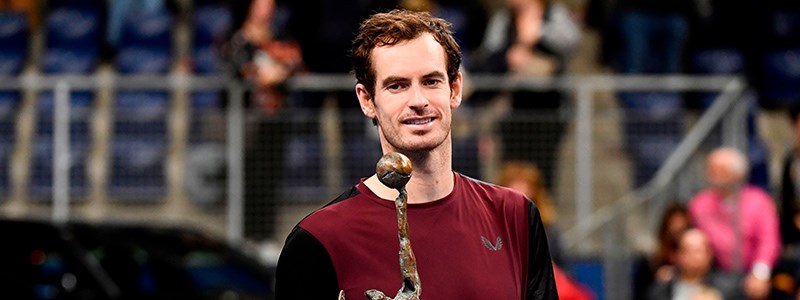 Andy Murray celebrating his Antwerp title