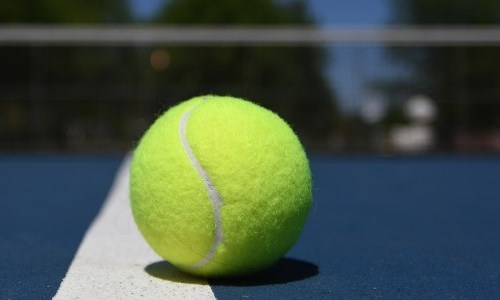 Tennis ball on the line
