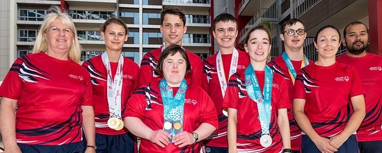 The six tennis players representing GB at the Special Olympics in Abu Dhabi