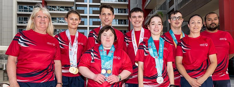 The six tennis players representing GB at the Special Olympics in Abu Dhabi