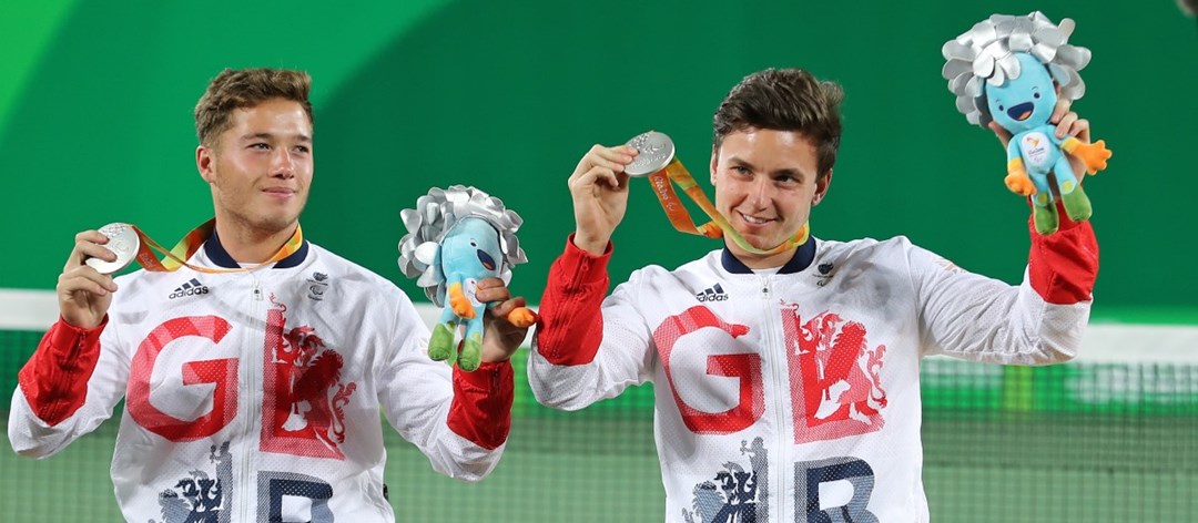 Alfie Hewett and Gordon Reid with their Rio Paralympic men's doubles silver medals