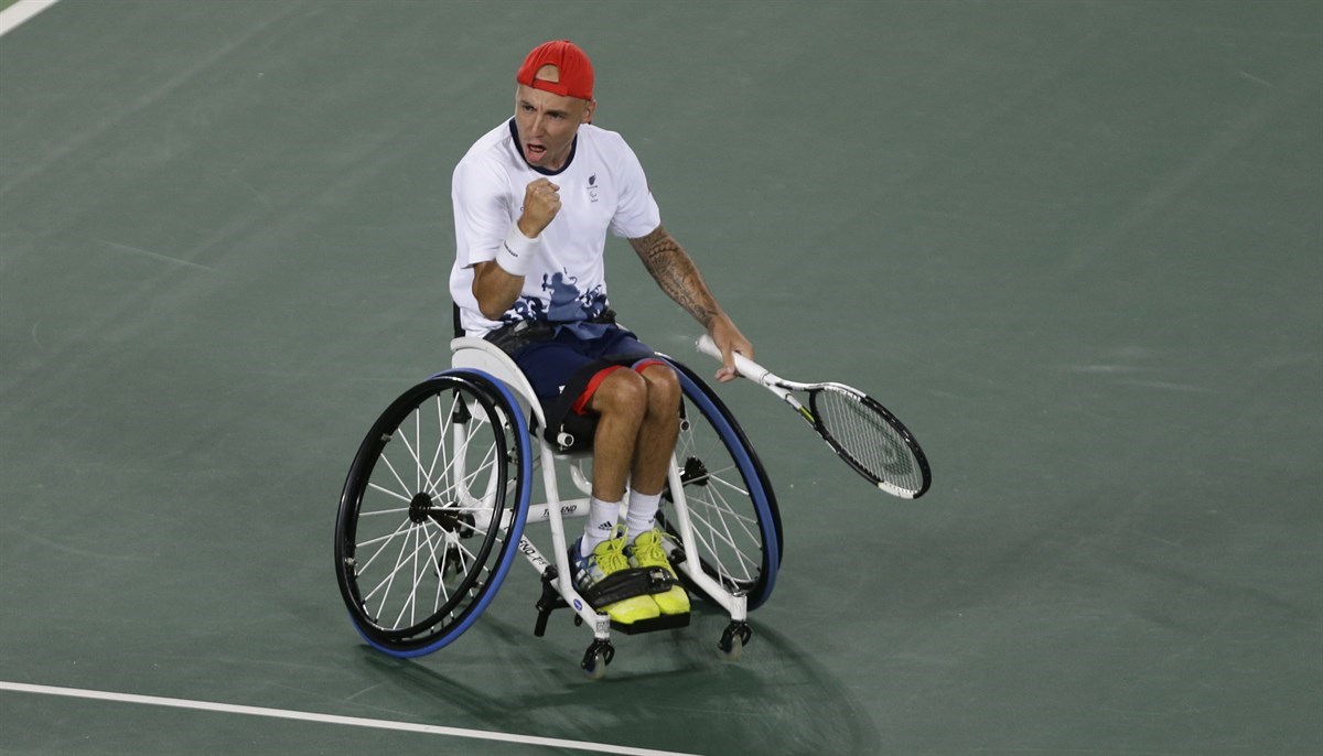 Andy Lapthorne fist pump, Rio 2016