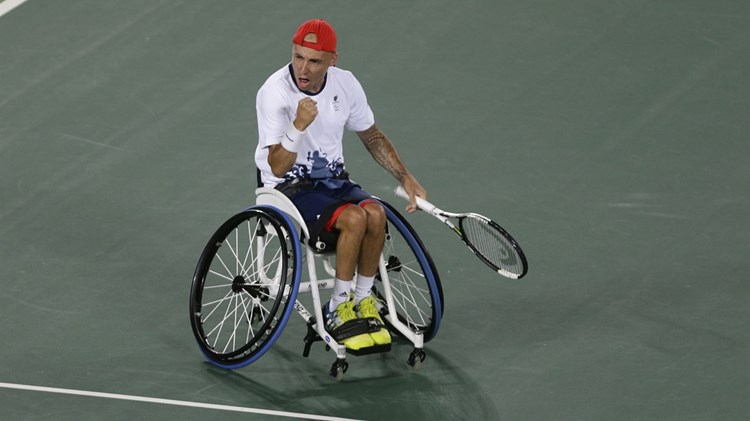 Andy Lapthorne fist pump, Rio 2016