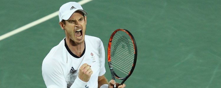 andy murray celebrating winning point