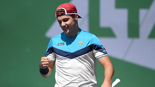 Arthur Ferry fist pumps on court