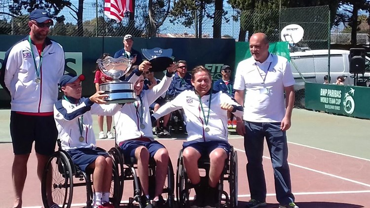 Great Briain's victorious quad team at the 2017 BNP Paribas World Team Cup in Sardinia