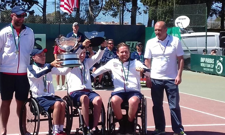 Great Briain's victorious quad team at the 2017 BNP Paribas World Team Cup in Sardinia