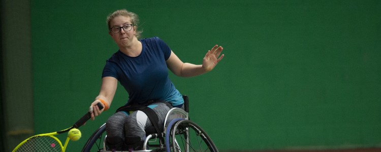 Abbie Breakwell hits a forehand