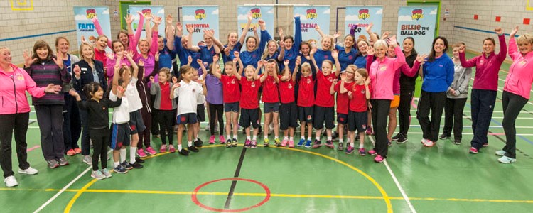 A group shot of the Miss Hits group in Edinburgh with Judy Murray