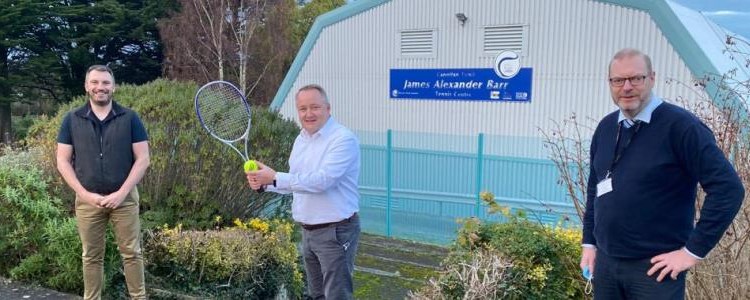 Darren Millar, MS for Clwyd West, visited the James Alexander Barr community indoor tennis centre