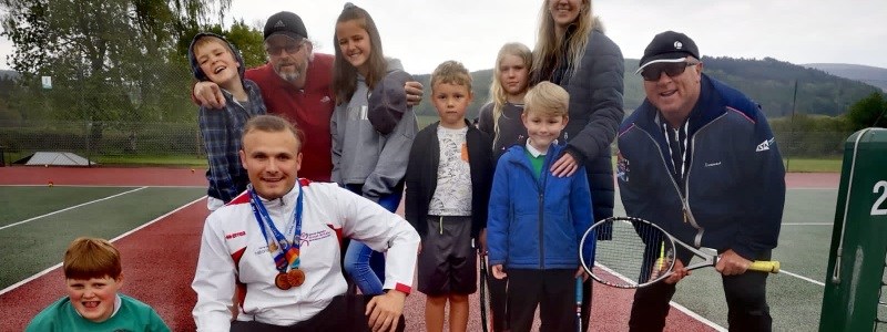 Tennis coach Chris Hill, runs one of the Open Court tennis programmes in Wales