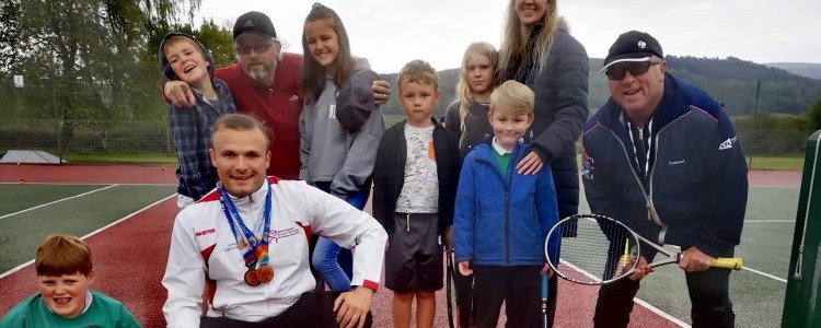  Tennis coach Chris Hill, runs one of the Open Court tennis programmes in Wales