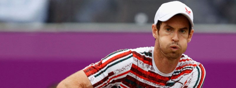 close up of andy murray on court looking serious about to play a shot
