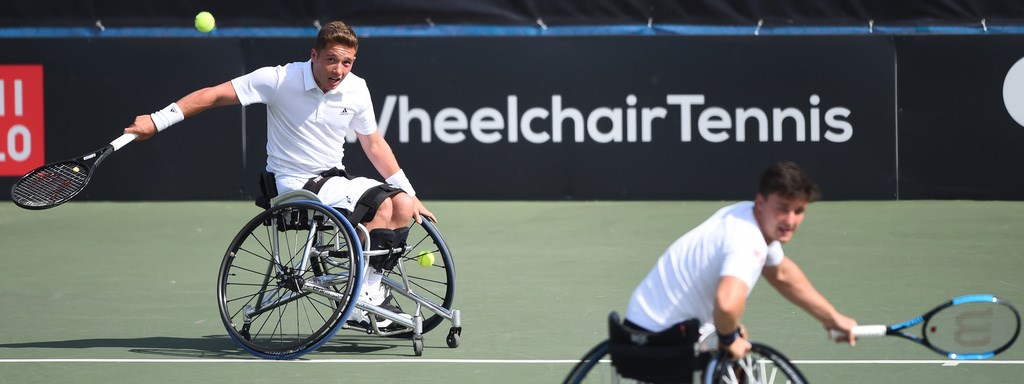 Alfie Hewett and Gordon Reid playing tennis