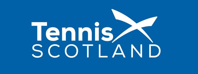 blue and white logo of tennis scotland