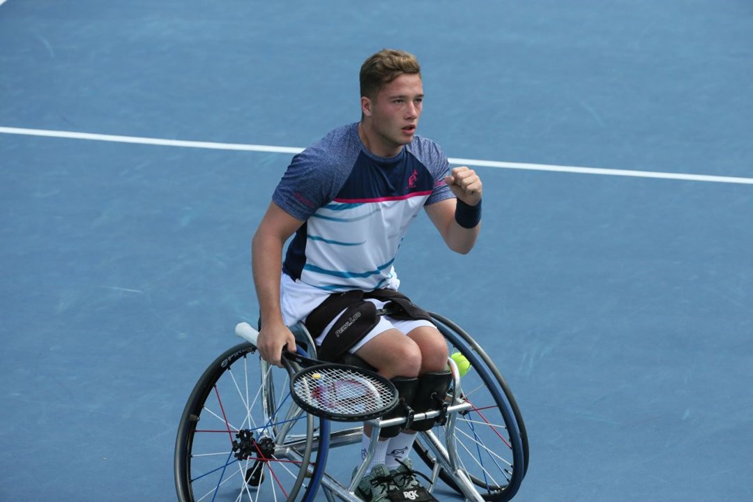 Alfie Hewett celebrating