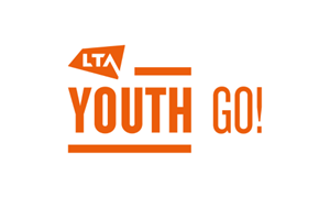 Orange LTA Youth Go logo on a white background