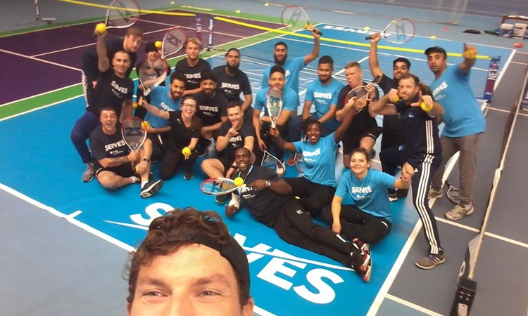 Group selfie at a SERVES session