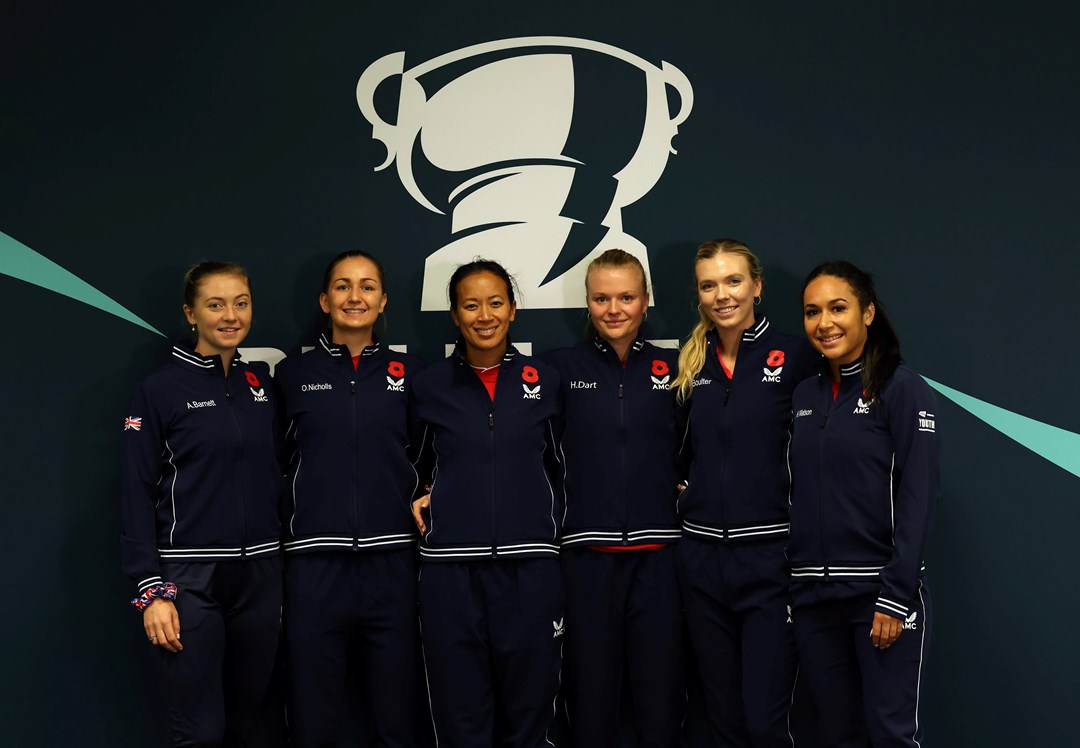 The GB Billie Jean King Cup squad ahead of the Finals in Glasgow