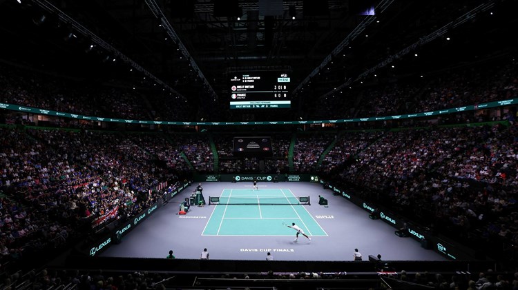 Davis Cup action in the Manchester AO Arena