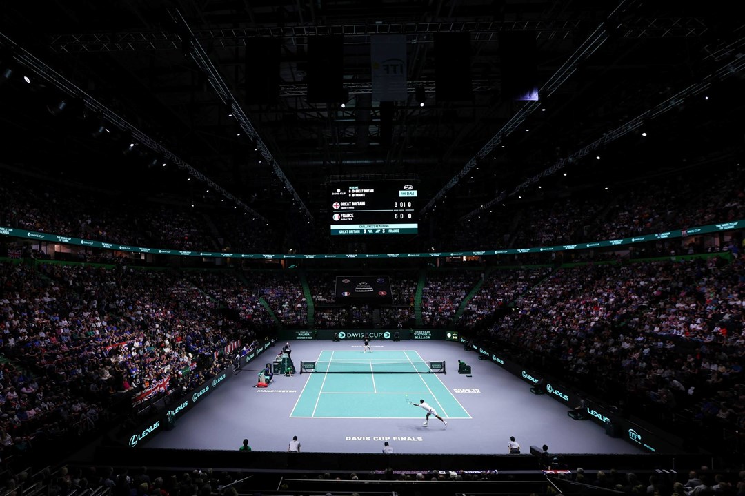 Davis Cup action in the Manchester AO Arena