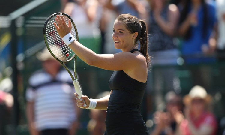 Jodie Burrage celebrates reaching her first Rothesay Open Nottingham semi-final