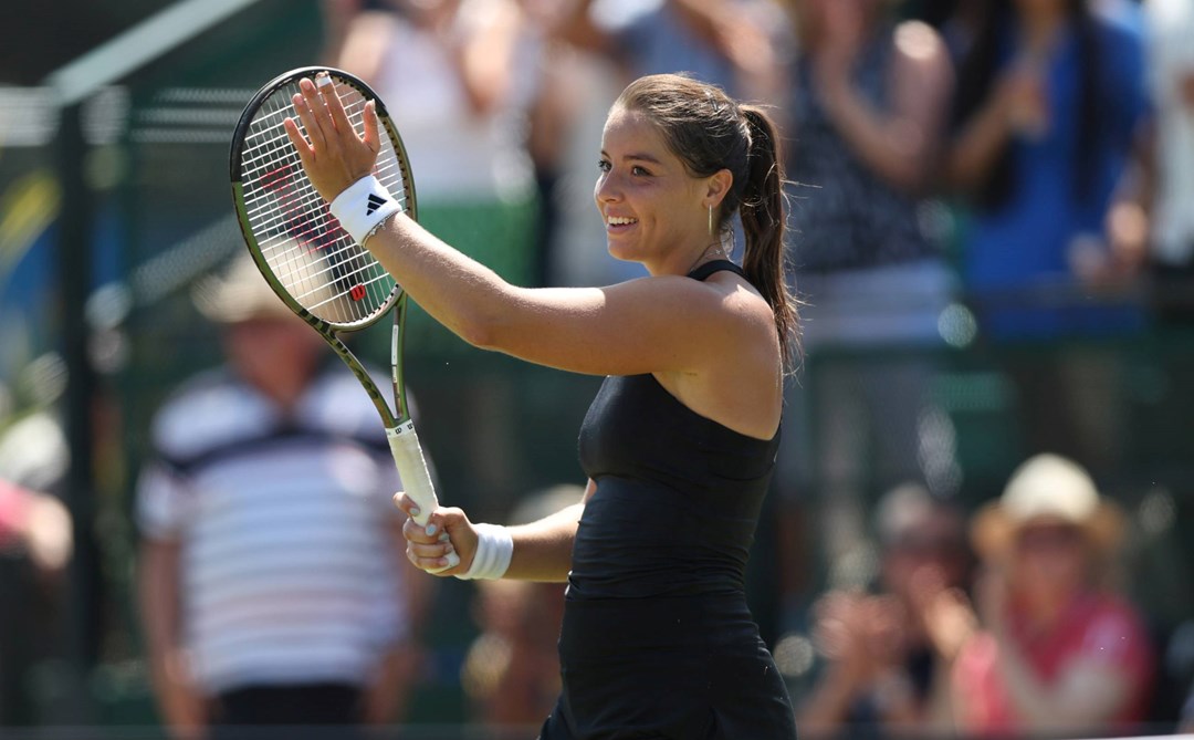 Jodie Burrage celebrates reaching her first Rothesay Open Nottingham semi-final