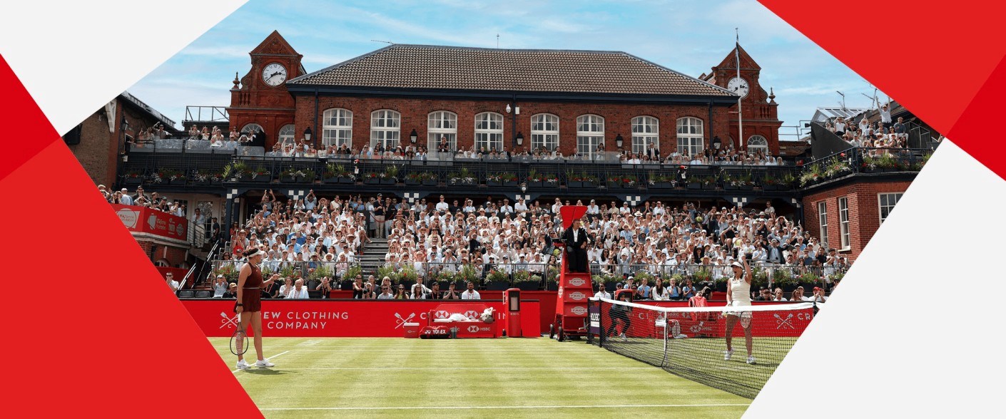 View of the Andy Murray Arena at the HSBC Championships during the 2025 women's singles final