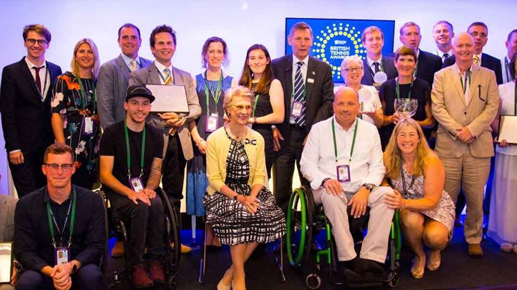 Large group of people celebrating their awards together