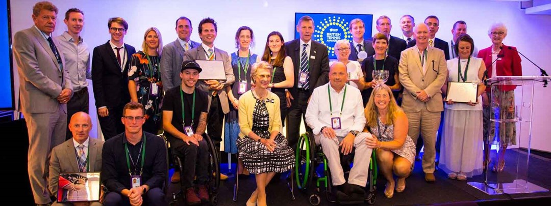 Large group of people celebrating their awards together