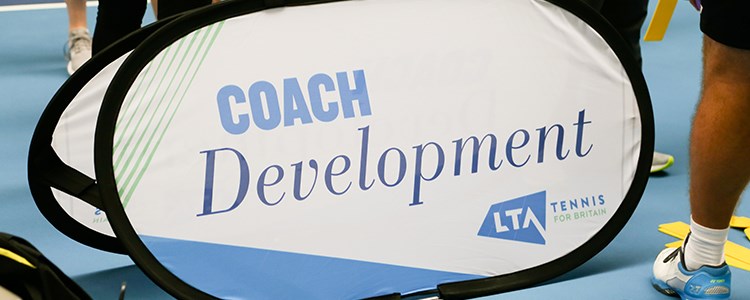 close up of coach development lta tennis banner