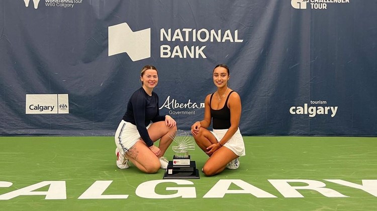 Sarah Beth Grey and Eden Silva with the W60 Calgary title