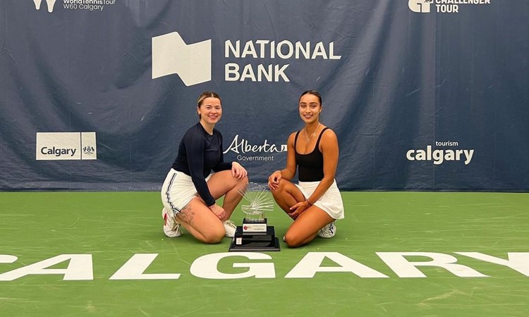 Sarah Beth Grey and Eden Silva with the W60 Calgary title