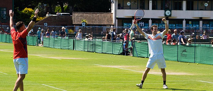 Kent doubles pair celebrating at Summer County Cup