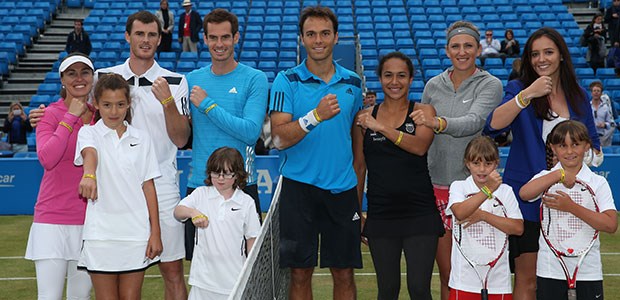 Andy Murray and other tennis players at rally for bally