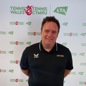 Jamie posing for a picture at tennis Wales lta